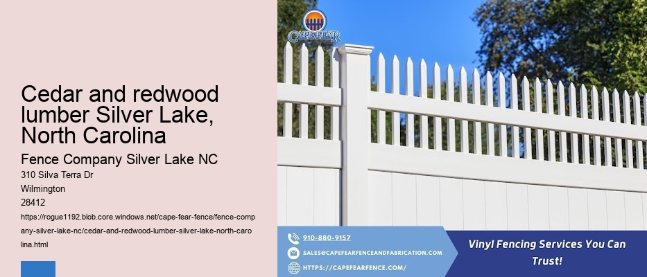 Cedar and redwood lumber Silver Lake, North Carolina