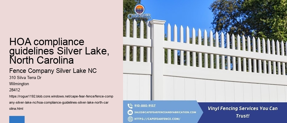 HOA compliance guidelines Silver Lake, North Carolina
