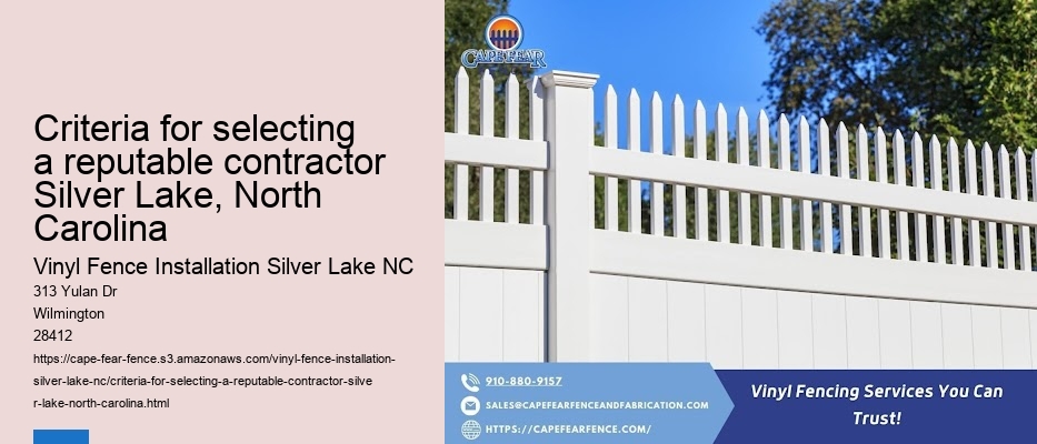 Criteria for selecting a reputable contractor Silver Lake, North Carolina