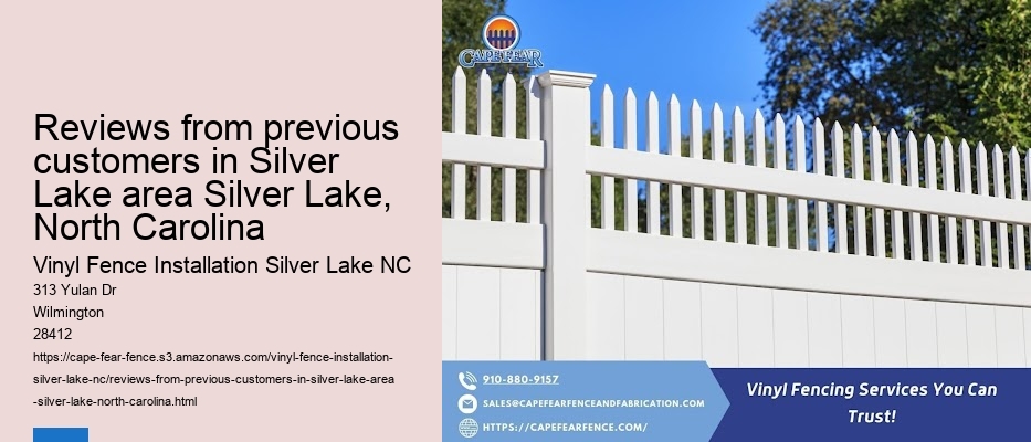 Reviews from previous customers in Silver Lake area Silver Lake, North Carolina