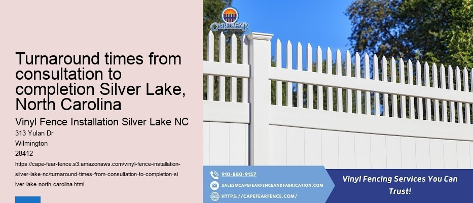 Turnaround times from consultation to completion Silver Lake, North Carolina